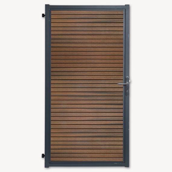 Tuindeur composiet Velufence | teak brown triple