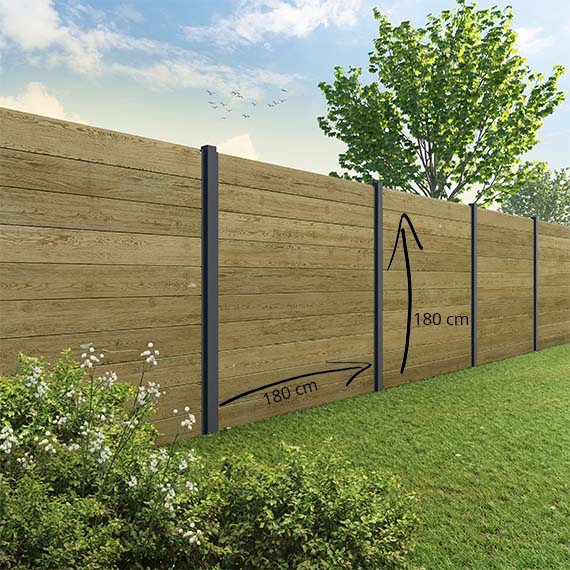 Tuinscherm Velufence | douglas groen geïmp. | alu. palen