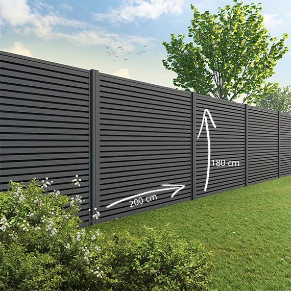 Velufence schutting composiet | Duofuse graphite black triple