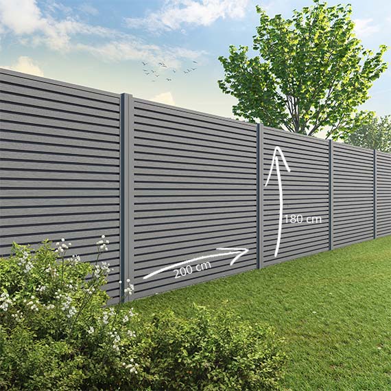 Velufence schutting composiet | Duofuse stone grey | triple