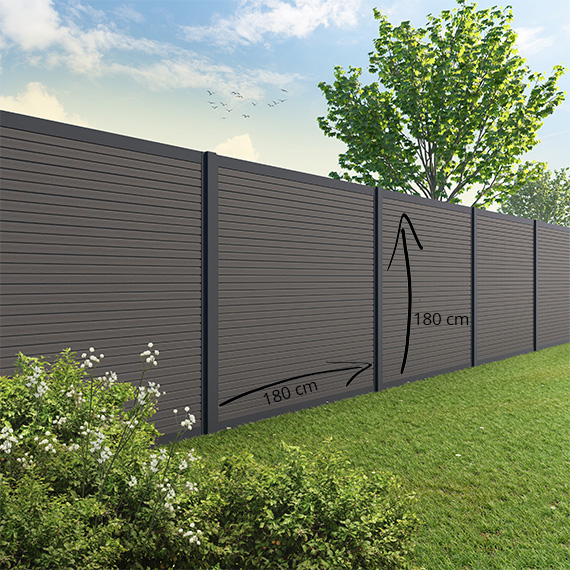 Velufence composiet schutting | Fiberdeck dark grey | triple
