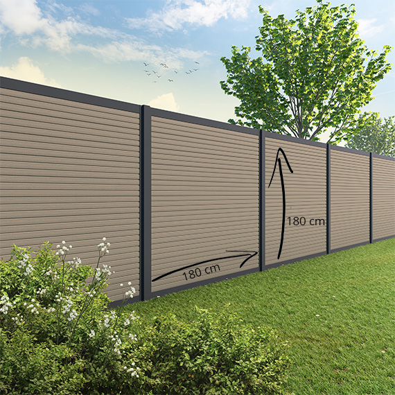  Velufence Composiet schutting | Fiberdeck light grey | triple 