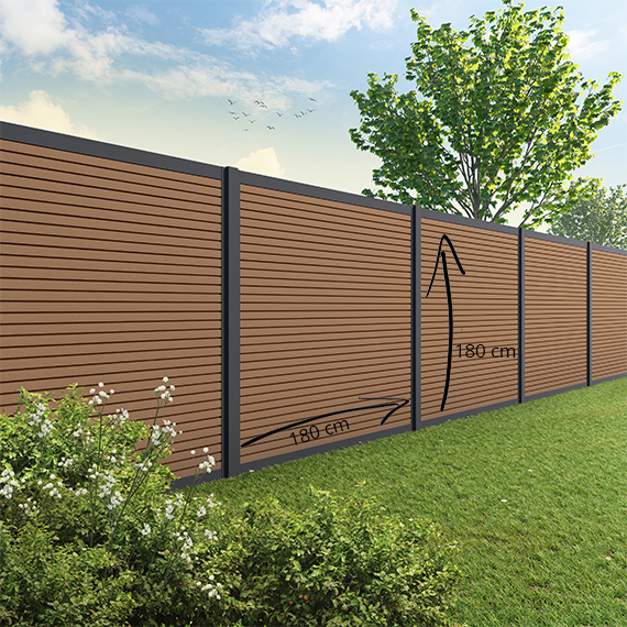 Velufence composiet schutting | Fiberdeck teak brown | triple