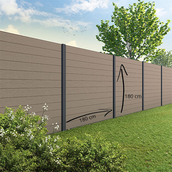 Tuinscherm Velufence | tropical brown | aluminium palen