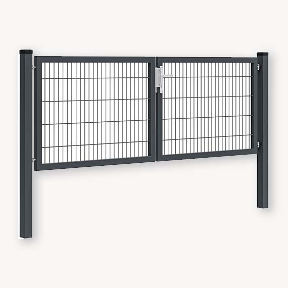 Dubbele tuinpoort metaal antraciet