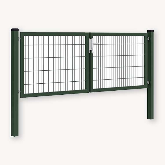 Dubbele tuinpoort metaal groen