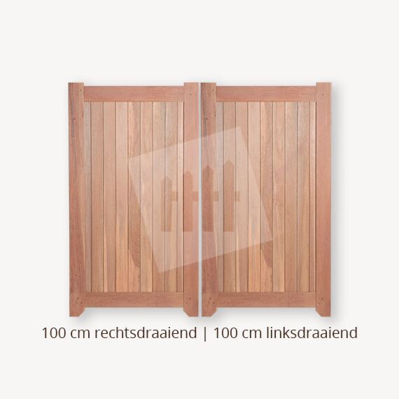 Dichte poort | Dubbele deuren | 100 cm | 100 cm