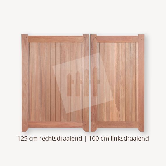 Dichte poort | Dubbele deuren | 125 cm | 100 cm