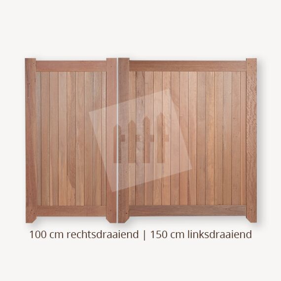 Dichte poort | Dubbele deuren | 100 cm | 150 cm