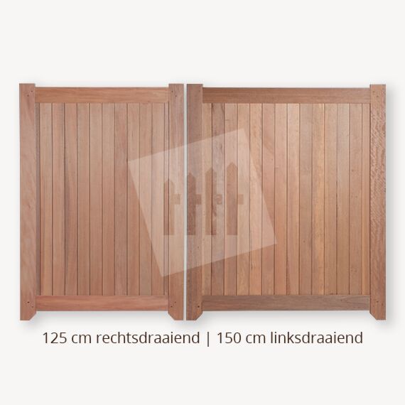 Dichte poort | Dubbele deuren | 125 cm | 150 cm