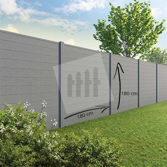 Tuinscherm Velufence | stone grey | composiet palen