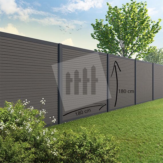 Velufence composiet schutting | Fiberdeck dark grey | triple