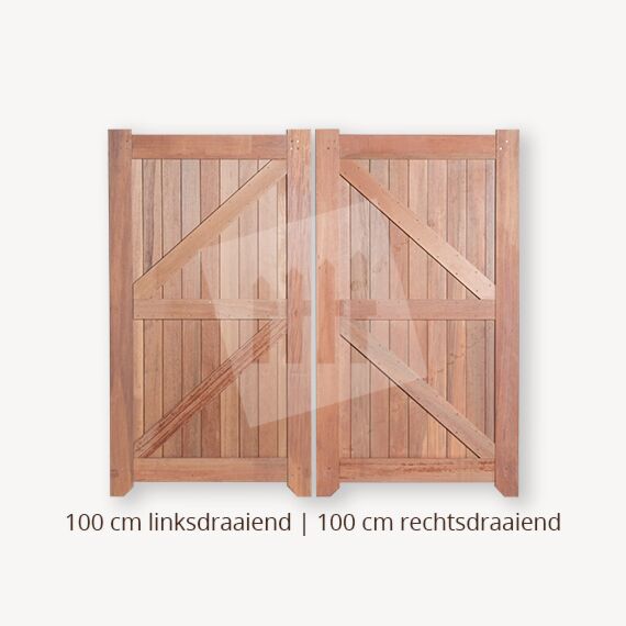 Verschillende goederen Skim Bewijzen Dichte poort | Dubbele deuren | 100 cm | 100 cm | Tuinafscheiding.nl
