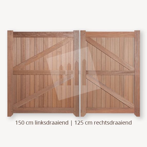 Dichte poort | Dubbele deuren | cm | 150 | Tuinafscheiding.nl