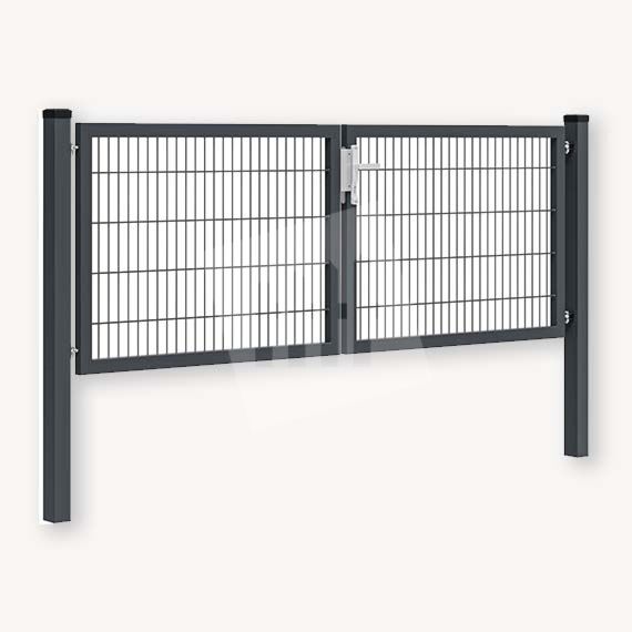 Dubbele tuinpoort metaal antraciet