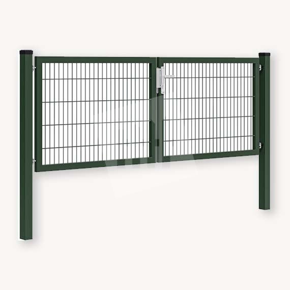 Dubbele tuinpoort metaal groen