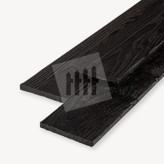Douglas plank | ruw | zwart | 2x15 cm