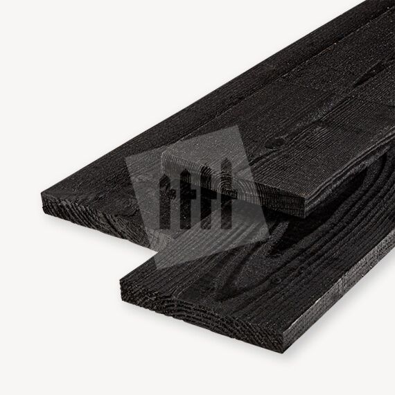 Douglas plank | ruw | zwart | 3x20 cm