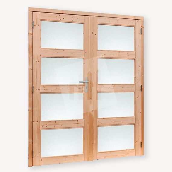 Tuinhuis dubbele deur melkglas