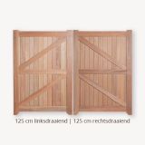 Dichte poort | Dubbele deuren | 125 cm | 125 cm