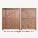 Dichte poort | Dubbele deuren | 125 cm | 150 cm