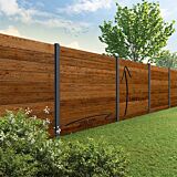 Tuinscherm Velufence | douglas bruin geïmp. | alu. palen