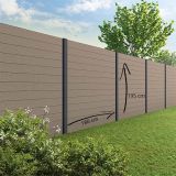 Tuinscherm Velufence | wengé brown | aluminium palen