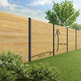 Tuinscherm Velufence | houtmotief grijs | aluminium palen