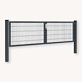 Dubbele tuinpoort metaal antraciet