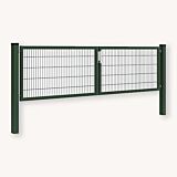 Dubbele tuinpoort metaal groen
