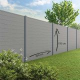 Tuinscherm Velufence | stone grey | composiet palen