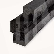 Douglas paal | ruw | zwart | 10x10 cm