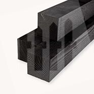 Douglas paal | ruw | zwart | 15x15 cm
