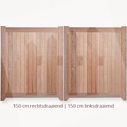 Dichte poort | Dubbele deuren | 150 cm | 150 cm
