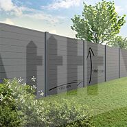 Tuinscherm Velufence | graphite black | composiet palen