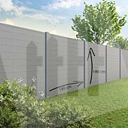 Tuinscherm Velufence | stone grey | composiet palen