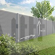 Tuinscherm Velufence triple | stone grey