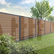 Tuinscherm Velufence | teak brown | aluminium palen