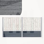 Onderplaat schutting | rotsmotief antraciet | 36 cm