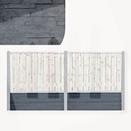 Onderplaat schutting | leisteenmotief antraciet | 36 cm