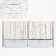 Onderplaat schutting | leisteenmotief grijs | 36 cm