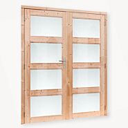 Tuinhuis dubbele deur melkglas