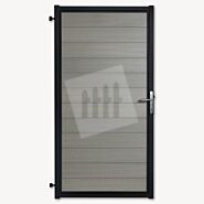 Tuindeur composiet Velufence | light grey | zwart aluminium