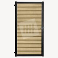 Tuindeur composiet Velufence | cedar triple | zwart aluminium