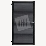 Tuindeur composiet Velufence | dark grey triple | zwart aluminium