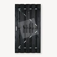 Tuindeur Solide zwart grenen gem. doorkijk | verzinkt frame