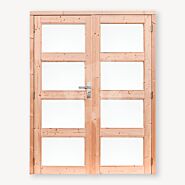 Tuinhuis deur dubbel | melkglas