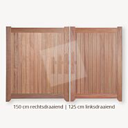 Dichte poort | Dubbele deuren | 150 cm | 125 cm