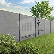 Tuinscherm Velufence | stone grey | composiet palen