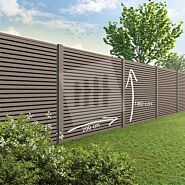 Tuinscherm Velufence triple | wengé brown